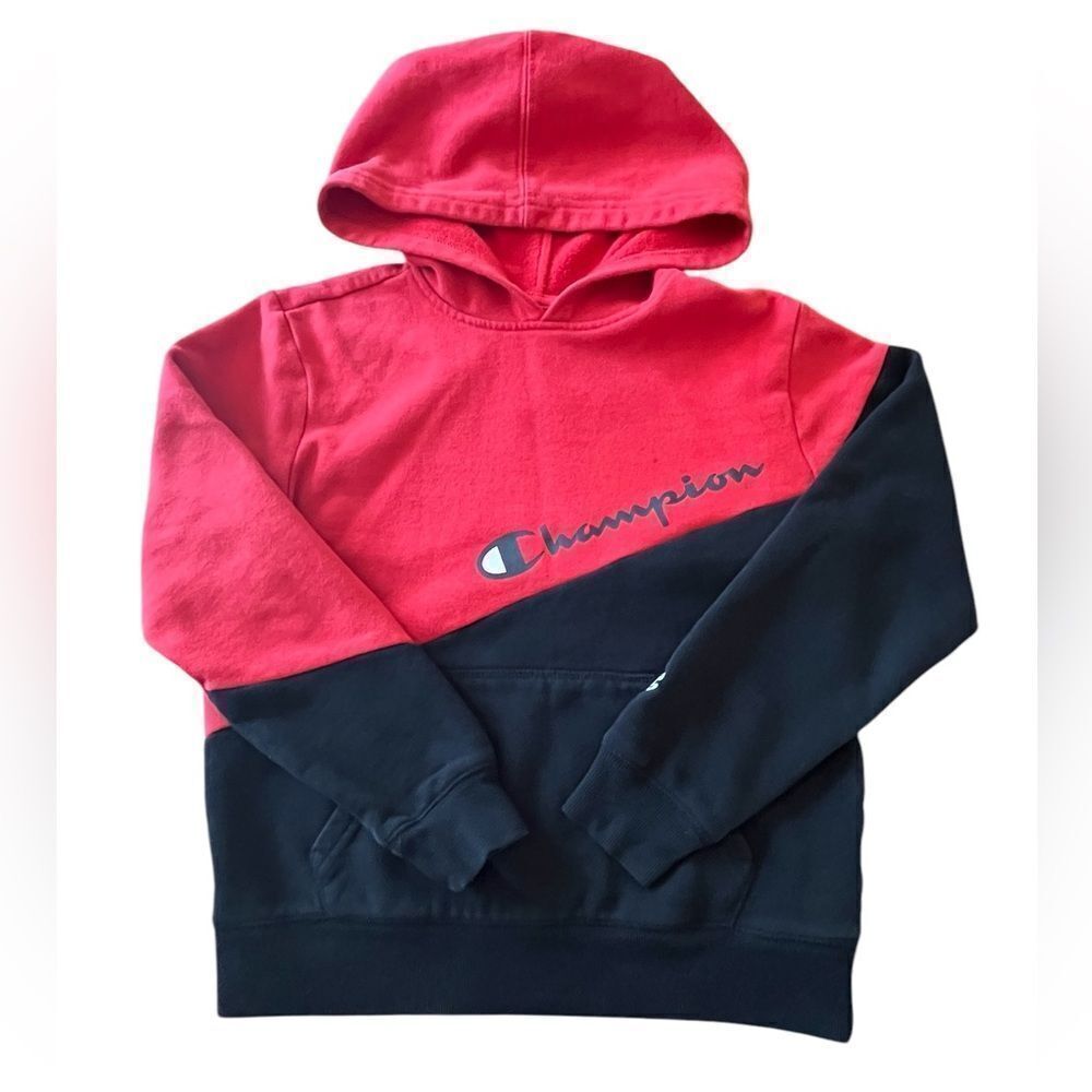 Youth Champion Red and Black Cotton Hoodie M